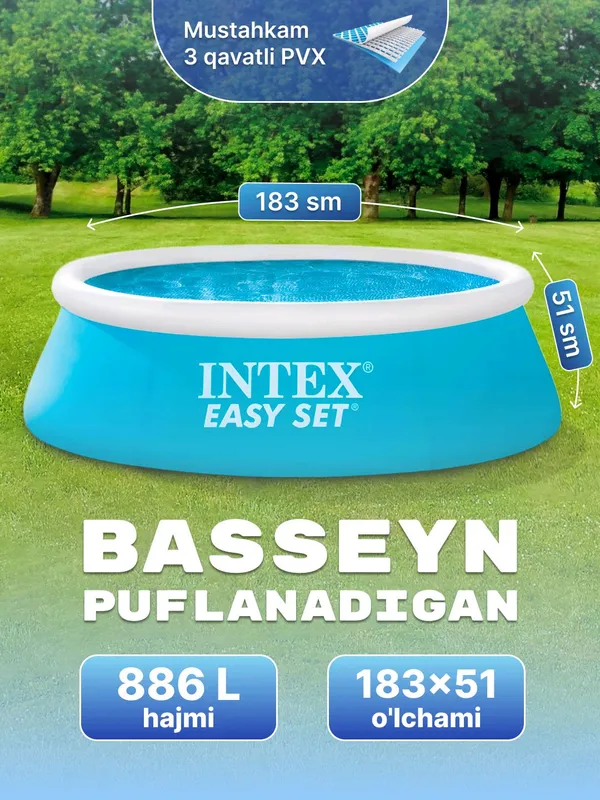 Intex baseyn bolalar va kattalar uchun basseyn — фото 2