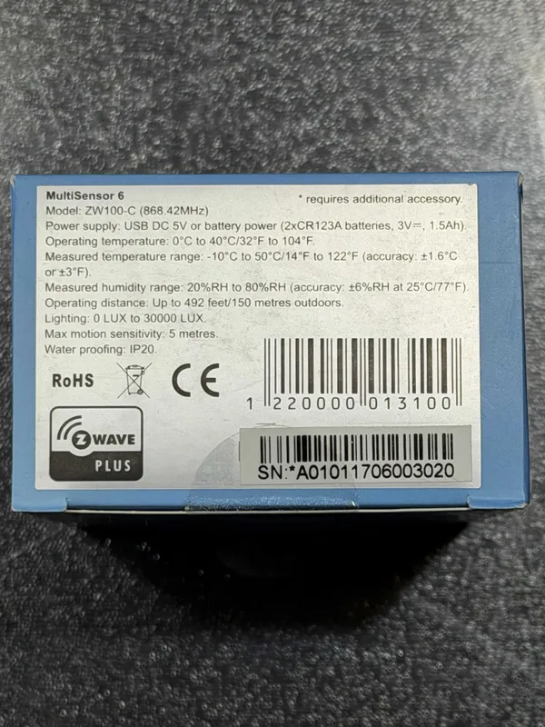 Aeotec MultiSensor 6 (ZW100-C) — Z-Wave мультисенсор 6-в-1, 868 МГц EU — фото 2