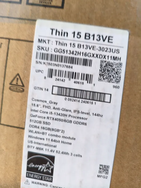 MSI Thin 15 B13VE — фото 8