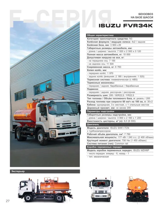 ISUZU FVR34K Benzovoz — фото 1