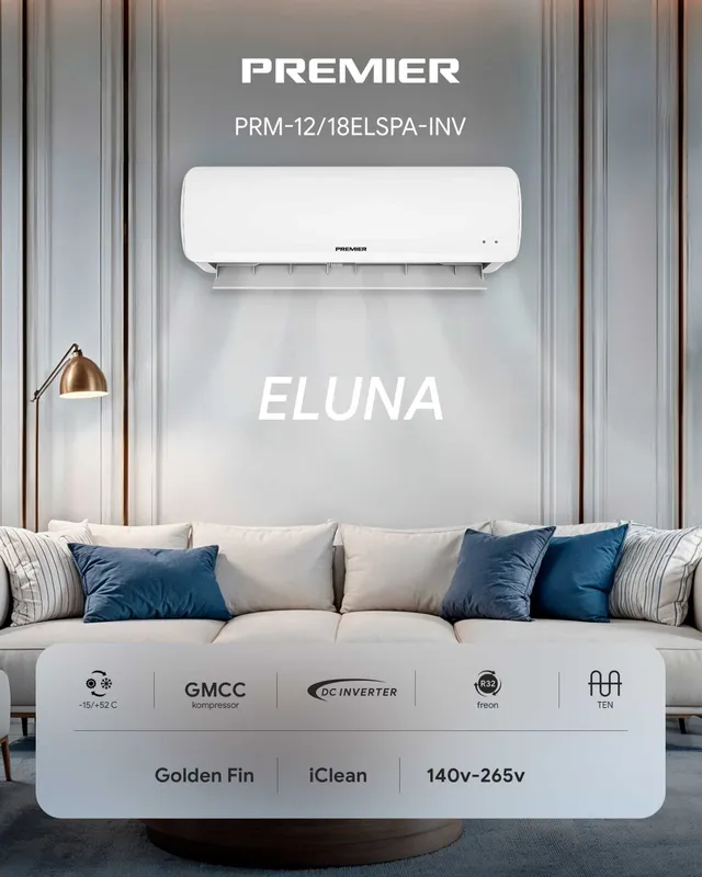 Konditsioner Premier Eluna PRM-12ELSPA-INV/W (Inverter) Konditsioner Premier Eluna PRM-12ELSPA-INV/W (Inverter)