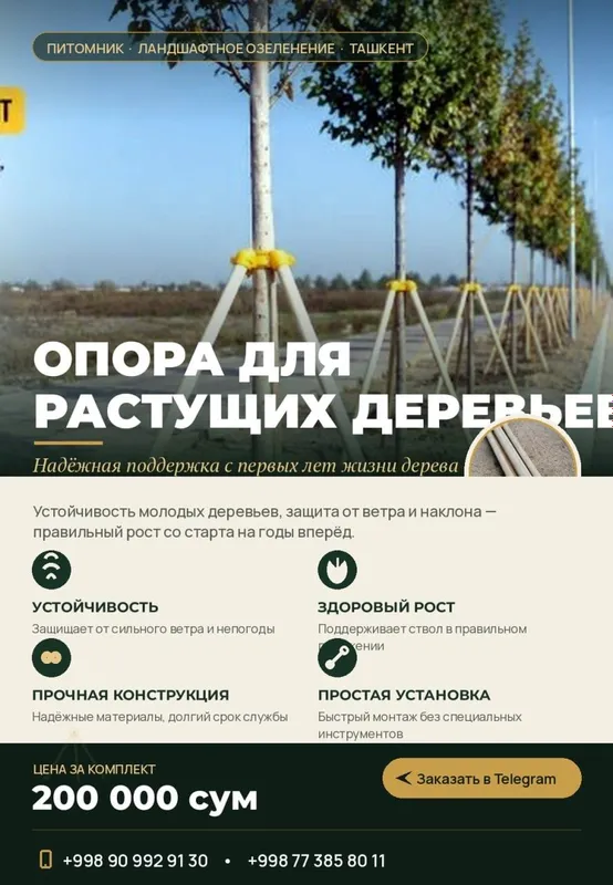 Опора для растущих деревьев 2 Опора для растущих деревьев 2
