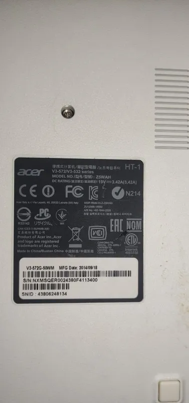 Ноутбук AcerZ5WAH, i5, Windows 10 Pro 8