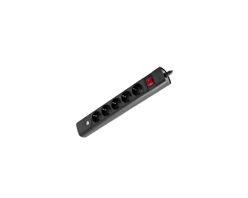 | Сетевой фильтр 3 m 5 розетки+ 2 USB (2,1A) HuntKey (черный)