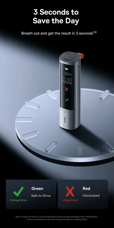 Алкотестер Baseus Safe Journey Pro — фото 5
