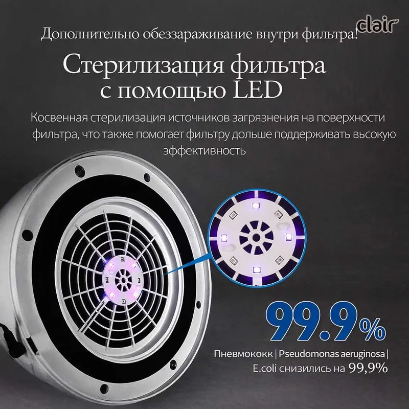 Clair HS Стильный и эффективный очиститель воздуха из Кореи 20-30м2 6 Clair HS Стильный и эффективный очиститель воздуха из Кореи 20-30м2 6