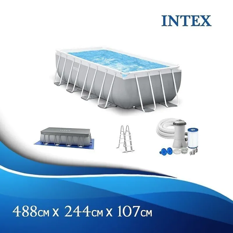 Каркасный бассейн INTEX 488x244x107 Karkasniy basseyn Stoyka baseyin — фото 5