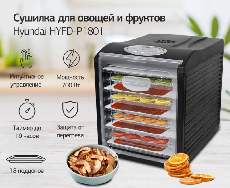 Фруктовая сушилка Hyundai H1801 1 Фруктовая сушилка Hyundai H1801 1