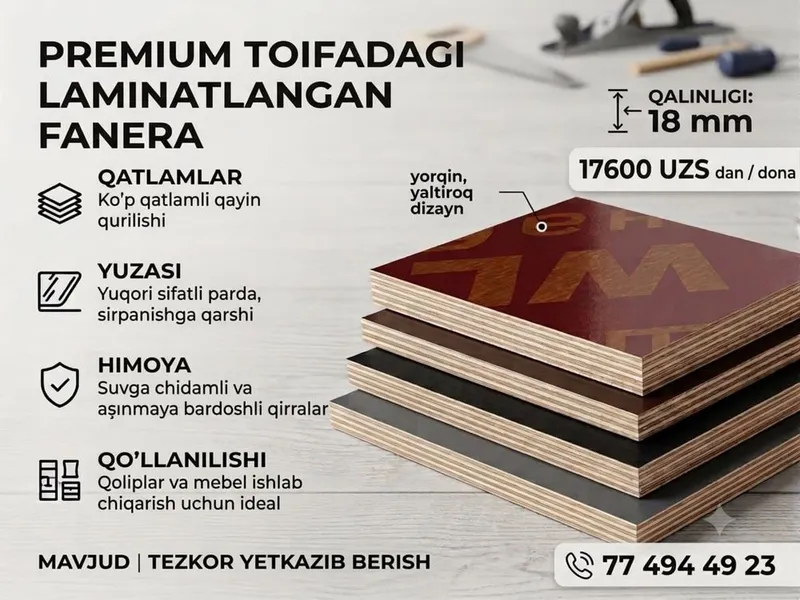 Premium Toifadagi Laminatlangan Fanera 1