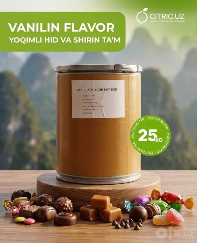 Vanilin Flavor 25 kg — Ulgurji narxlarda! CITRIC.UZ Vanilin Flavor 25 kg — Ulgurji narxlarda! CITRIC.UZ