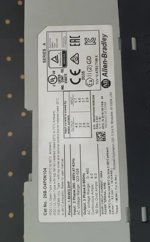 Chastotnik Allen-Bradley PowerFlex 525 — 1.5 kW (4A) 2
