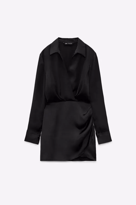 Чёрное платье Zara шелк