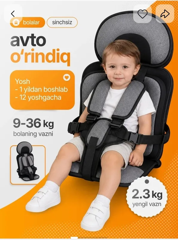 avtomobil uchun bolalar o'rindig'i