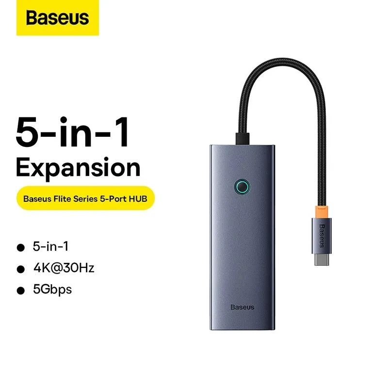 Usb Hub Baseus 5-in-1 (1xHDMI 4K 30Hz + 4xUSB 3.0) — фото 1