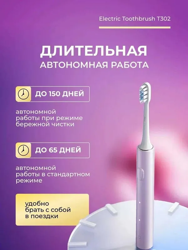 Xiaomi Electric T302 elektr tish cho‘tkasi, 4 rejim, simsiz zaryad. — фото 4