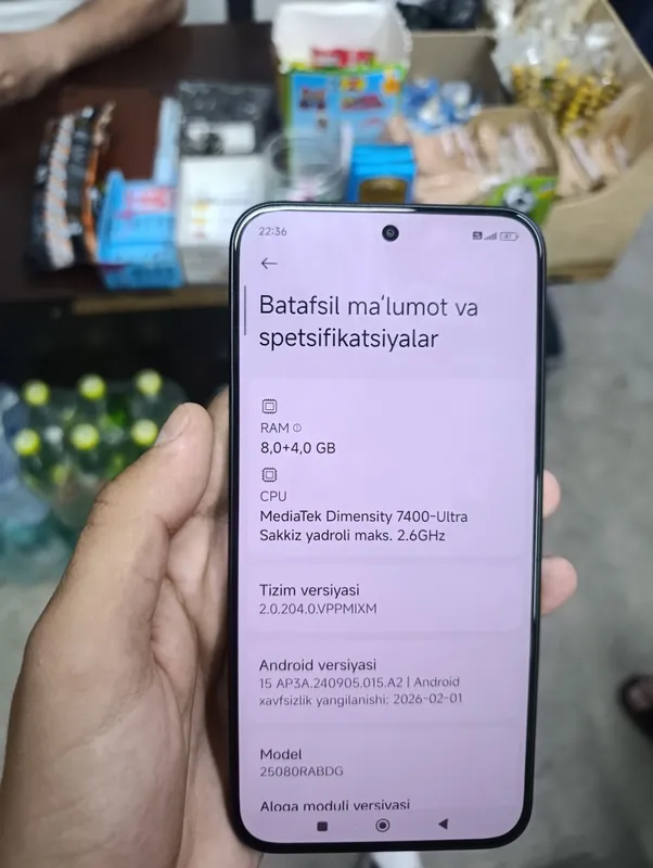 redmi bot 15 pro 5G 256 8+4ram