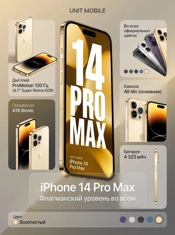 iPhone 14 Pro Max 128 ГБ, 100%, идеальный 2