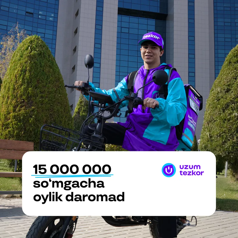 UZUM TEZKOR velokuryer | 15 mln so‘mgacha daromad