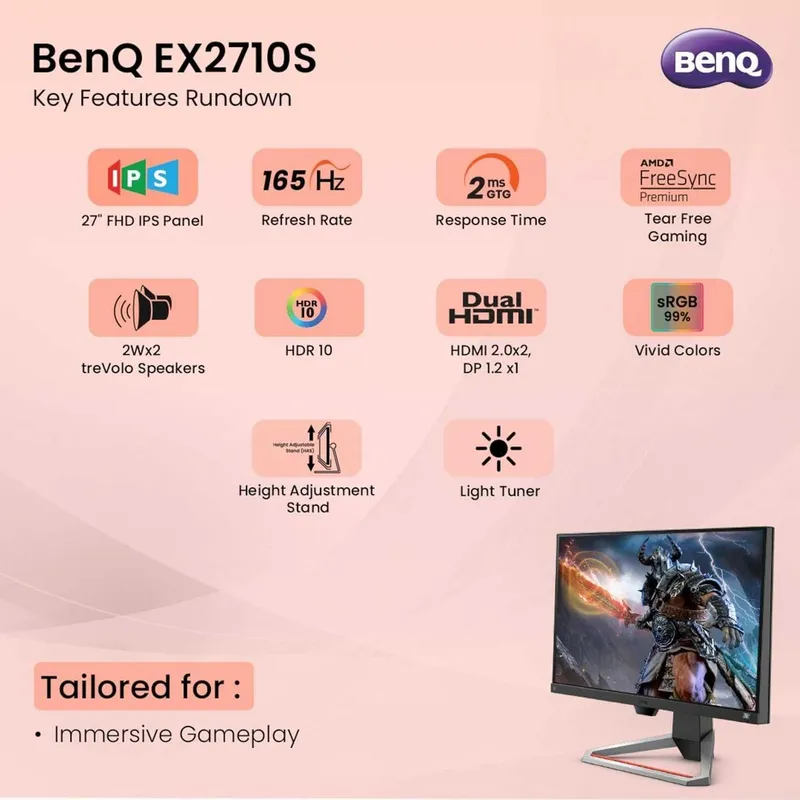 Benq EX2710S MOBIUZ 1мс 27" 165Hz IPS Игровой монитор - рассрочка — фото 6