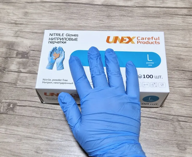 Perchatka nitril qora kōk ruzvi oq — фото 3