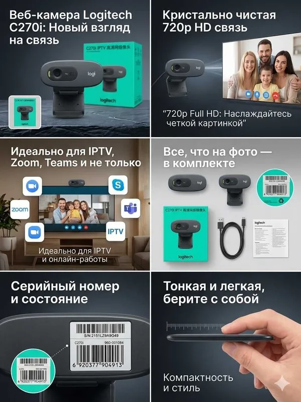 Веб-камера Logitech C270i IPTV новая в упаковке