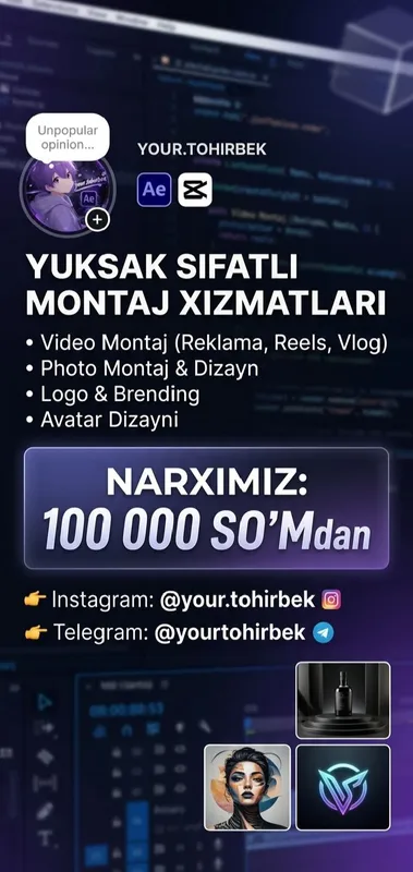 LOGO VIDEO MONTAJ XIZMATI!