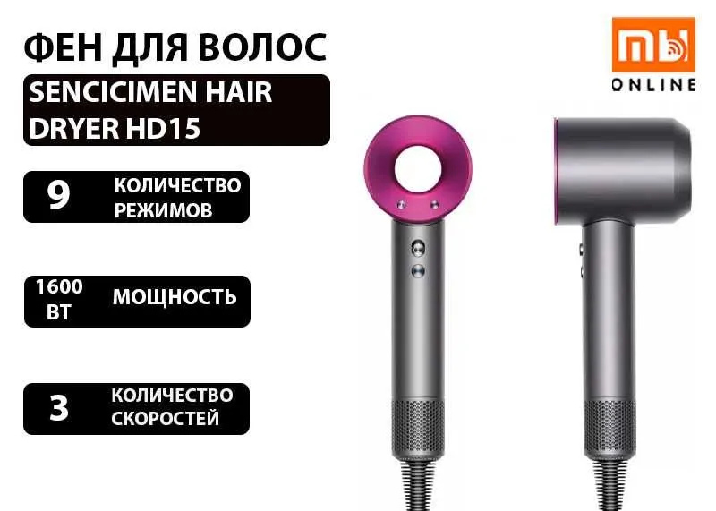 SenCiciMen Hair Dryer HD15 soch fen mashinasi (pushti) 1 SenCiciMen Hair Dryer HD15 soch fen mashinasi (pushti) 1
