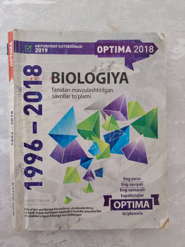 biologiyadan testlar kitobi