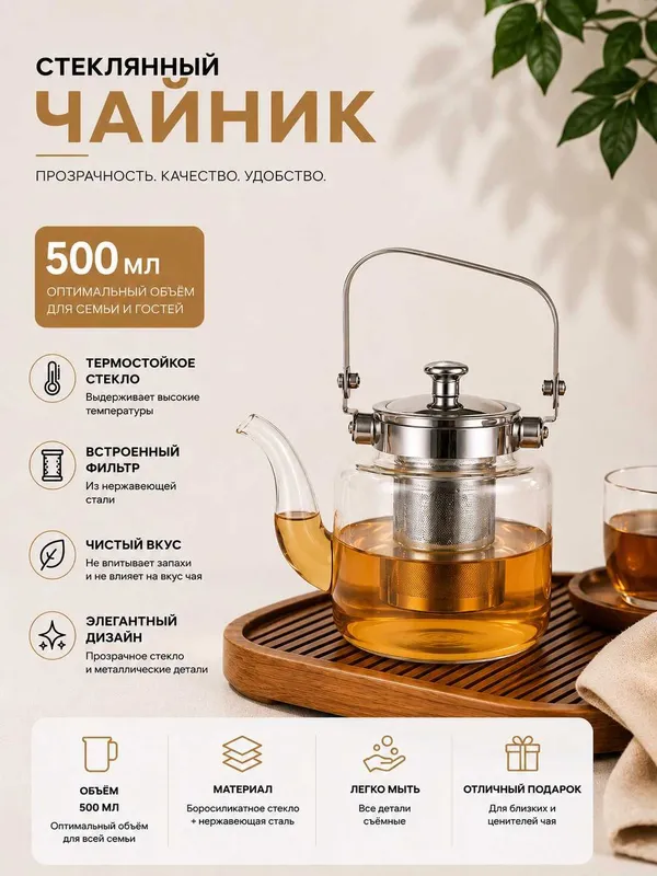 Стеклянные чайники для пикника Стеклянные чайники для пикника