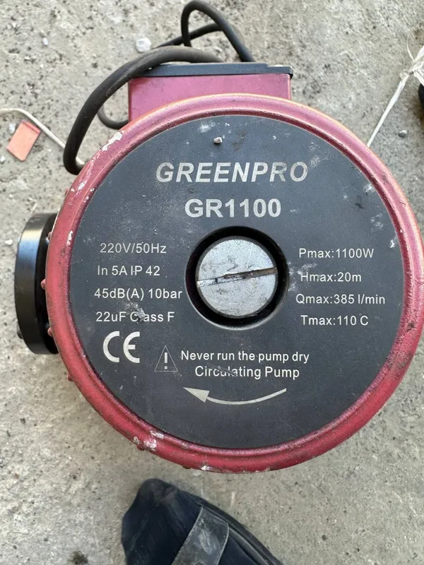 Циркуляционный насос GREENPRO GR1100, 1100W, 220V — б/у 2 Циркуляционный насос GREENPRO GR1100, 1100W, 220V — б/у 2