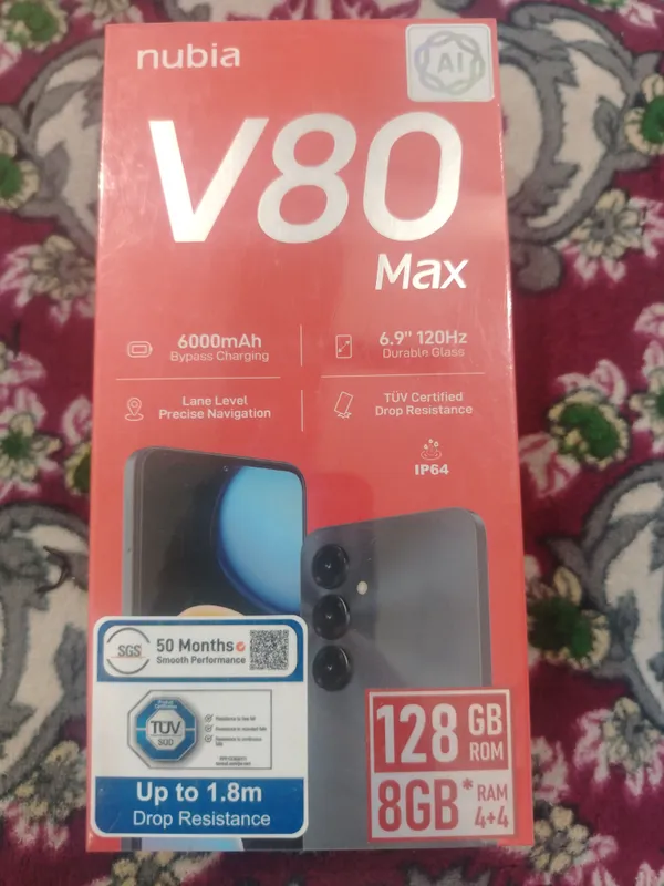ZTE V80 Max 128 Gb 4+4 operativ xotira yangi