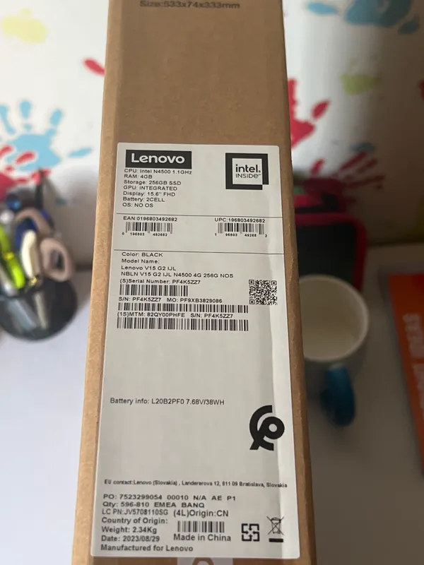 Lenovo V15 G2 IJL, новый, 4/256 ГБ SSD, без Window — фото 1