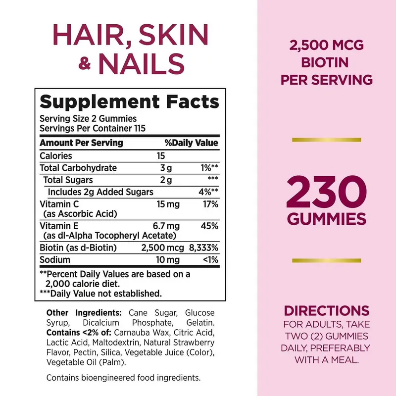 Кожа Волосы Ногти Nature's Bounty Hair, Skin, Nails Vitamin+ Biotin — фото 1