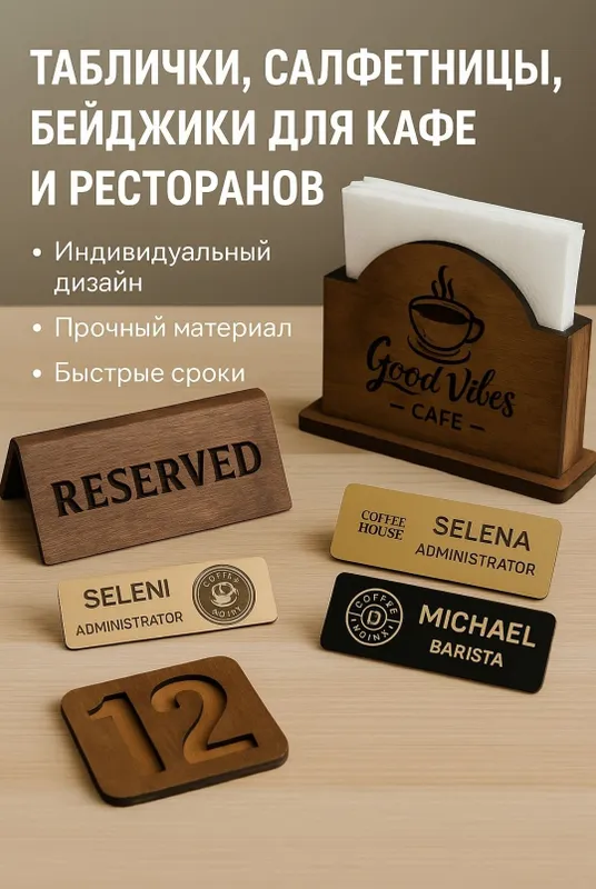 Бейджики, салфетницы, таблички, картины на холсте
