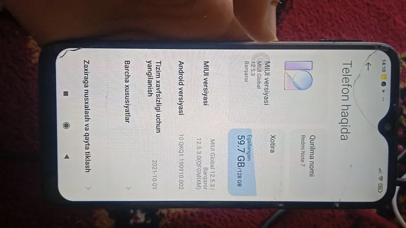 redmi note 7 xotira 128 ga 4 3