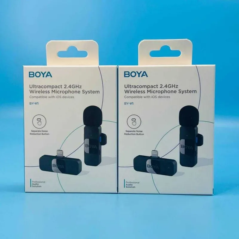 Микрофон петличка Boya BY-V1, 2.4 ГГц, TX+RX, Lightning ест Доставка — фото 1