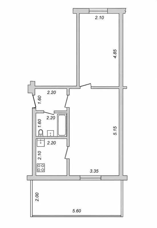 Продаётся 2-комнатная квартира, 54 м², без ремонта (Шайхантахурский р-н, круг Актепе)