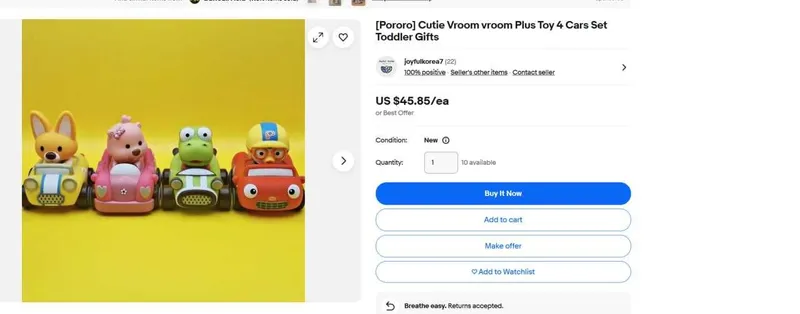 Pororo Cutie Vroom vroom Набор машинок ПОРОРО — фото 2