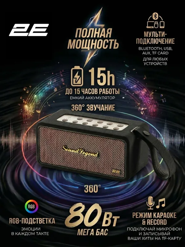 Портативная колонка 2E Sound Legend — фото 1 Портативная колонка 2E Sound Legend — фото 1