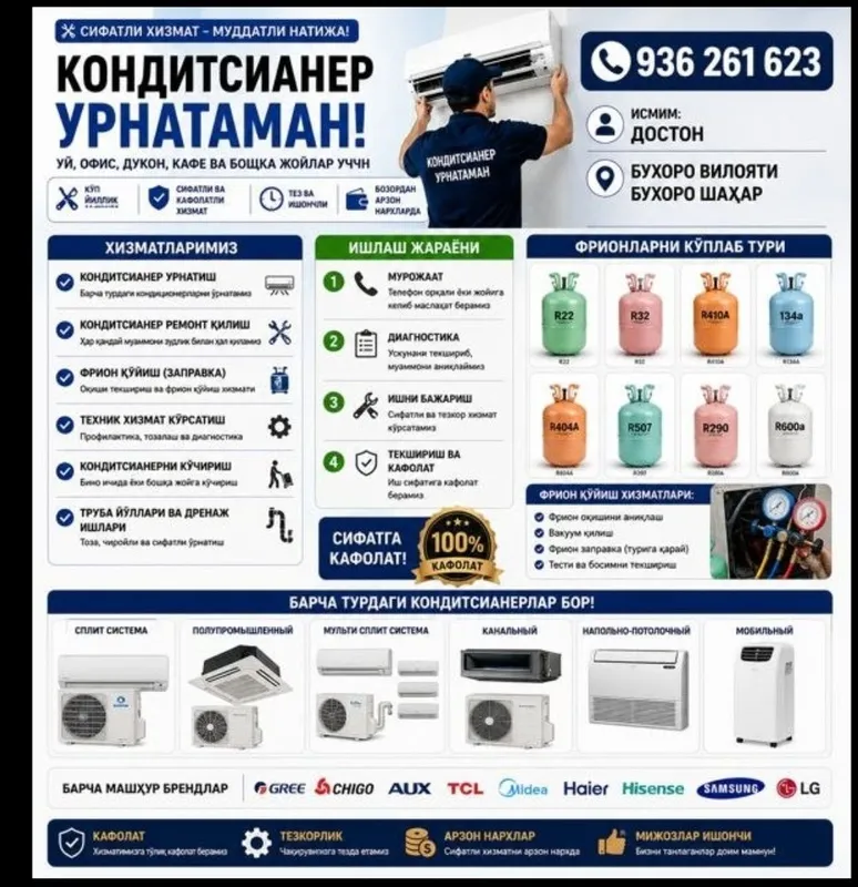 Ремонт Кондиционеров / Заправка Фреон Чистка кансанер установка — фото 3 Ремонт Кондиционеров / Заправка Фреон Чистка кансанер установка — фото 3