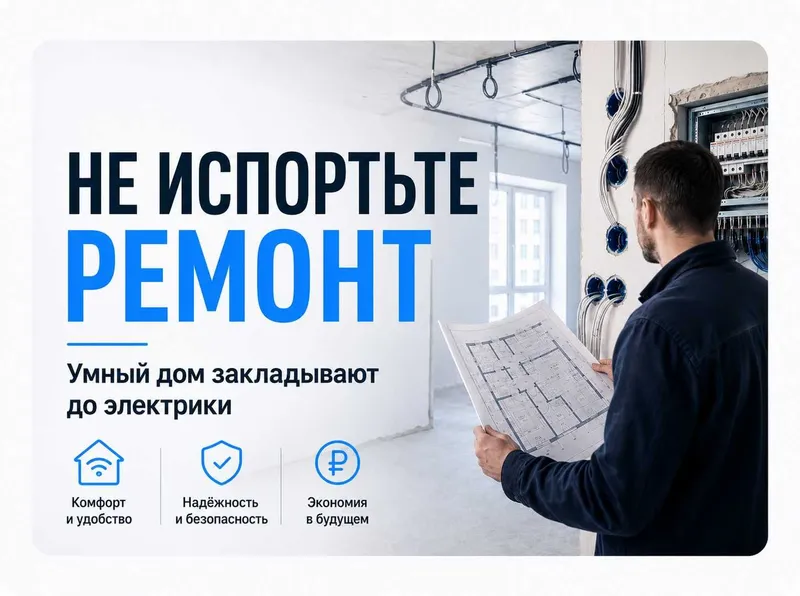 Ремонт идёт? Умный дом закладывают сейчас Ремонт идёт? Умный дом закладывают сейчас
