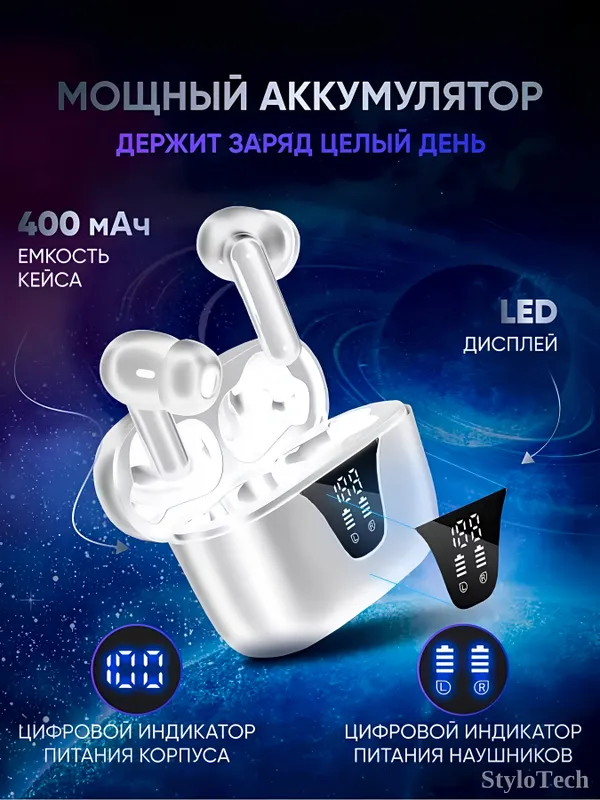 Беспроводные наушники сенсорные с шумоподавлением 3 Беспроводные наушники сенсорные с шумоподавлением 3