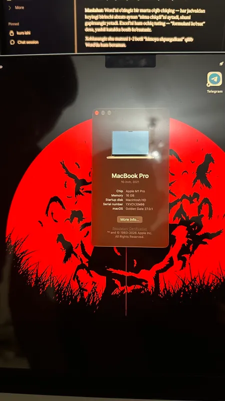 Macbook M1 Pro 16/1Tb 100% 67sikl 3 Macbook M1 Pro 16/1Tb 100% 67sikl 3