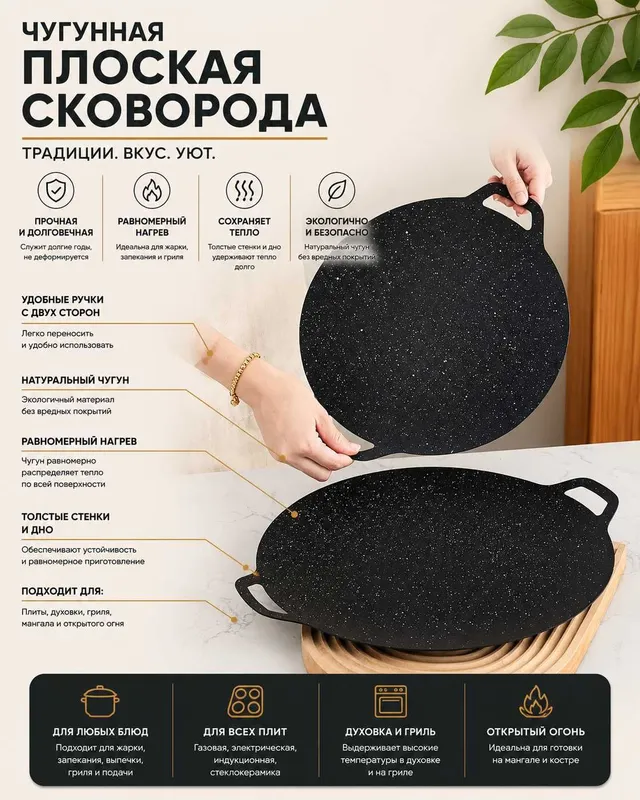 Чугунная сковорода. Чугунная сковорода.