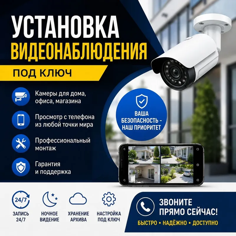 Установка видеонаблюдения под ключ.