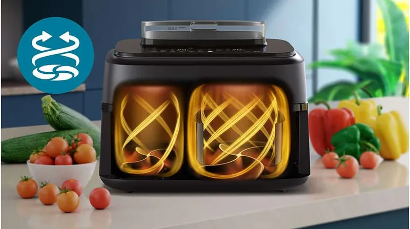 Philips NA555 9 л Аэрогриль с двумя корзинами — фото 2