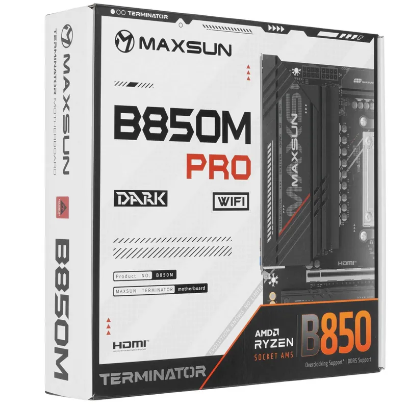 - Материнская плата Maxsun Terminator B850M PRO DARK WIFI DDR5 3 - Материнская плата Maxsun Terminator B850M PRO DARK WIFI DDR5 3