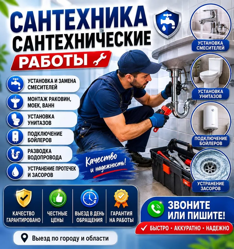 Профессиональный сантехник | Любая сложность | Квартиры, дома, объекты