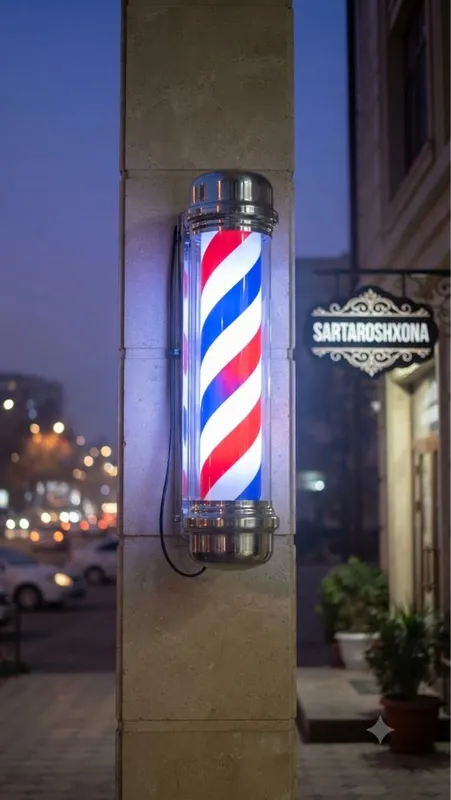 Вывеска Barber Pole для барбершопа (новая) 1