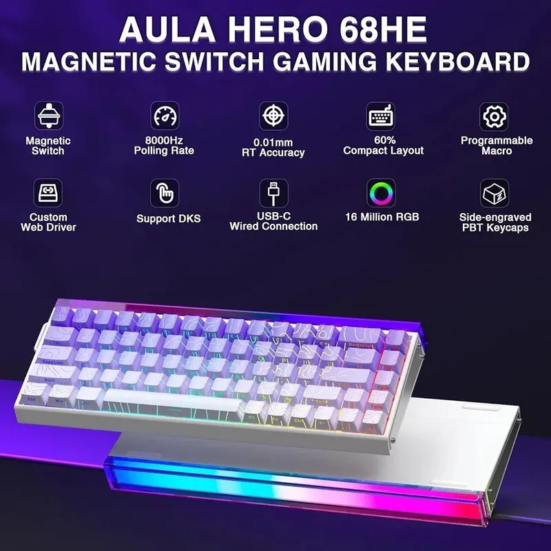 New Клавиатура AULA Hero 68 Magnetic switch — фото 2
